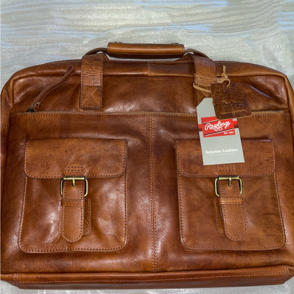 Brand new Rawlings rugged leather briefcase.
